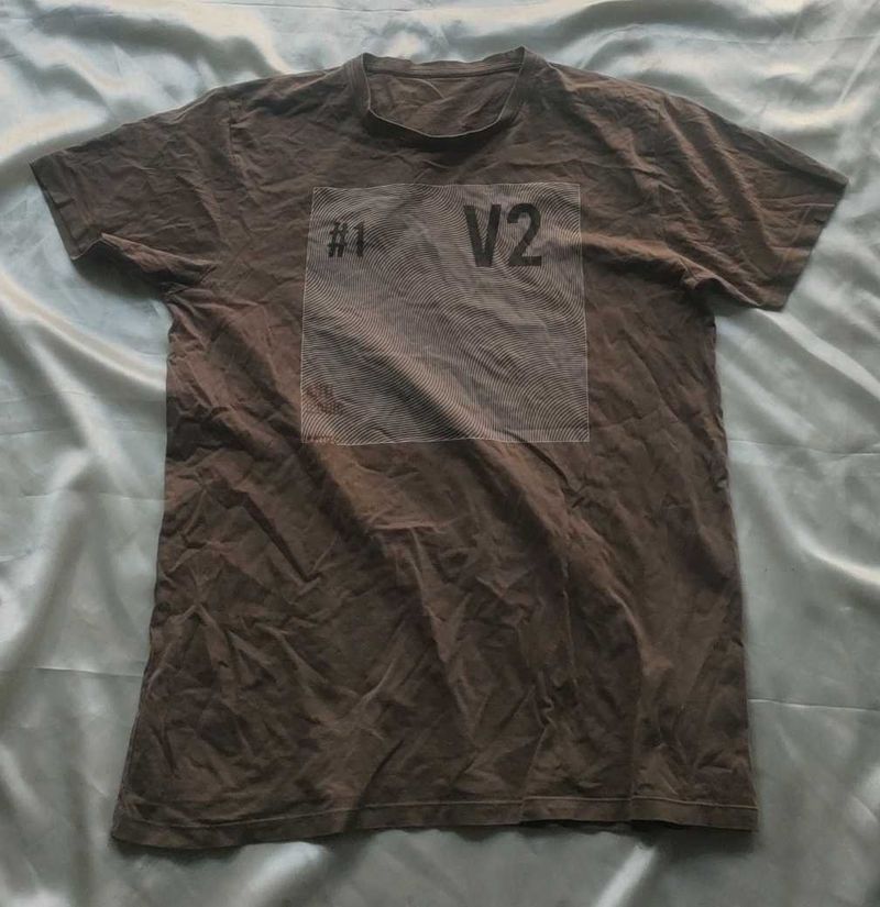 Men's Brown Graphic T-Shirt