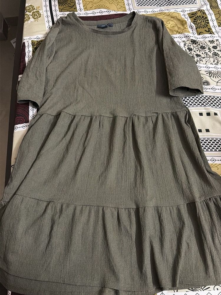 Boho Tiered Olive Green Dress