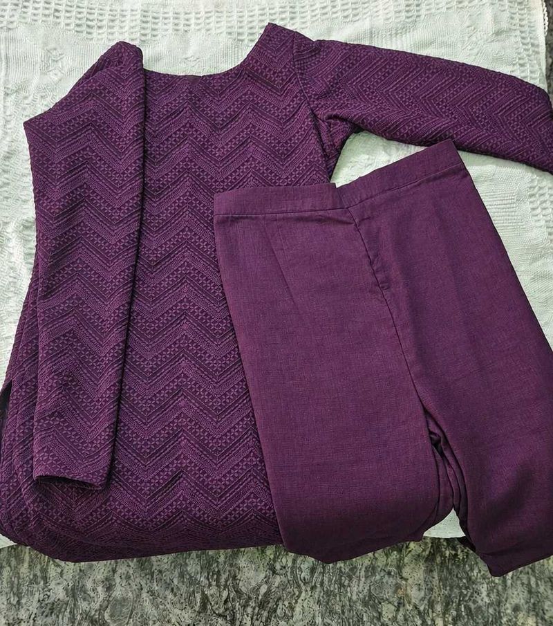 Elegant Purple Kurta Set