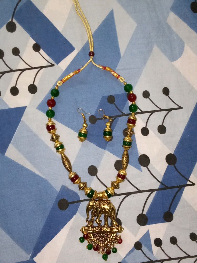 Traditional Indian Elephant Necklace Set