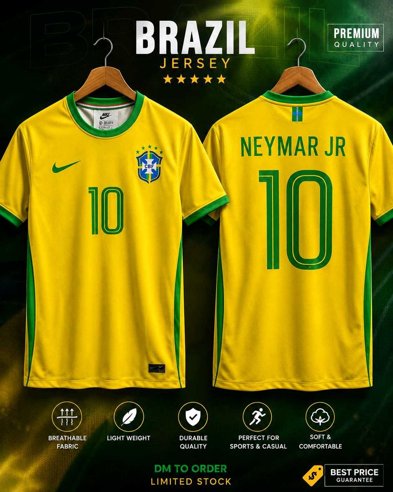 Brazil Neymar Jr Soccer Jersey
