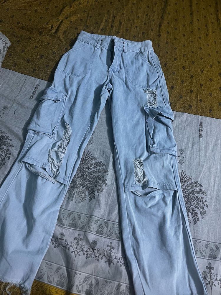 blue rough jeans
