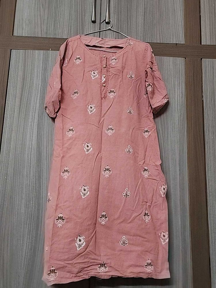 Pink Cotton Kurti