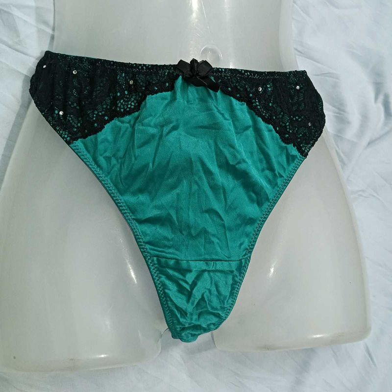 Emerald 🤎Green &amp; Black Lace Thong