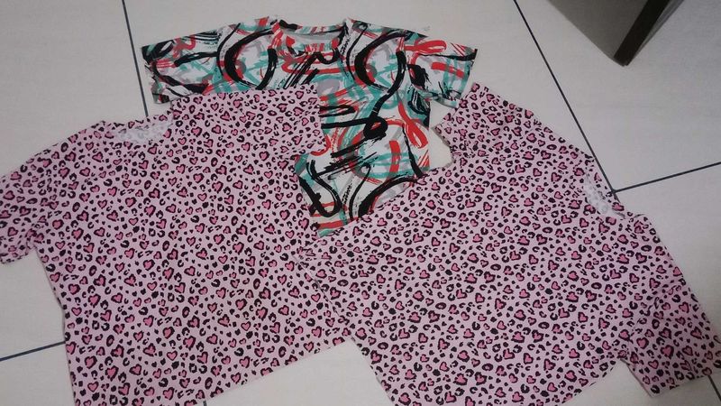 Girls' T-Shirt Bundle (3 Items) Combo