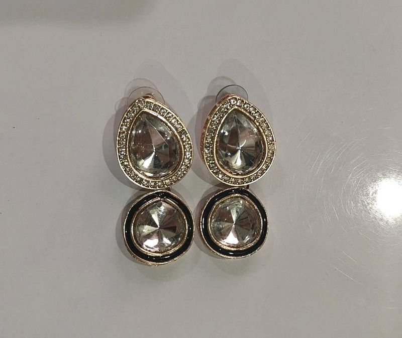 Elegant Drop Earrings with Crystal Accents