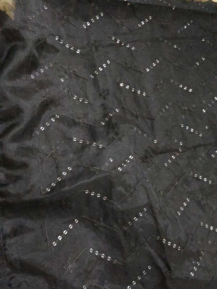 Elegant Black Sequin Dupatta