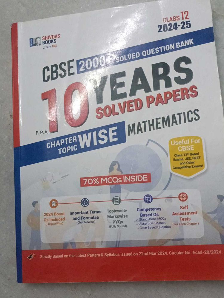 CBSE Class 12 Maths 10 Years Solved Papers