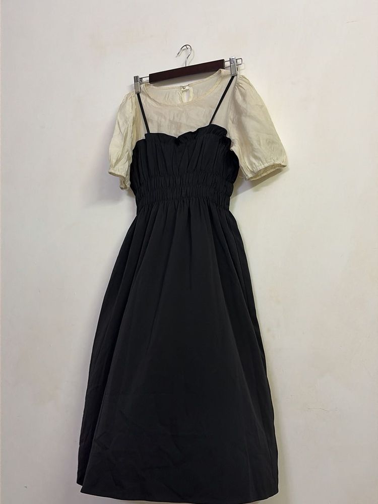 Chic Black &amp; White Layered Dress