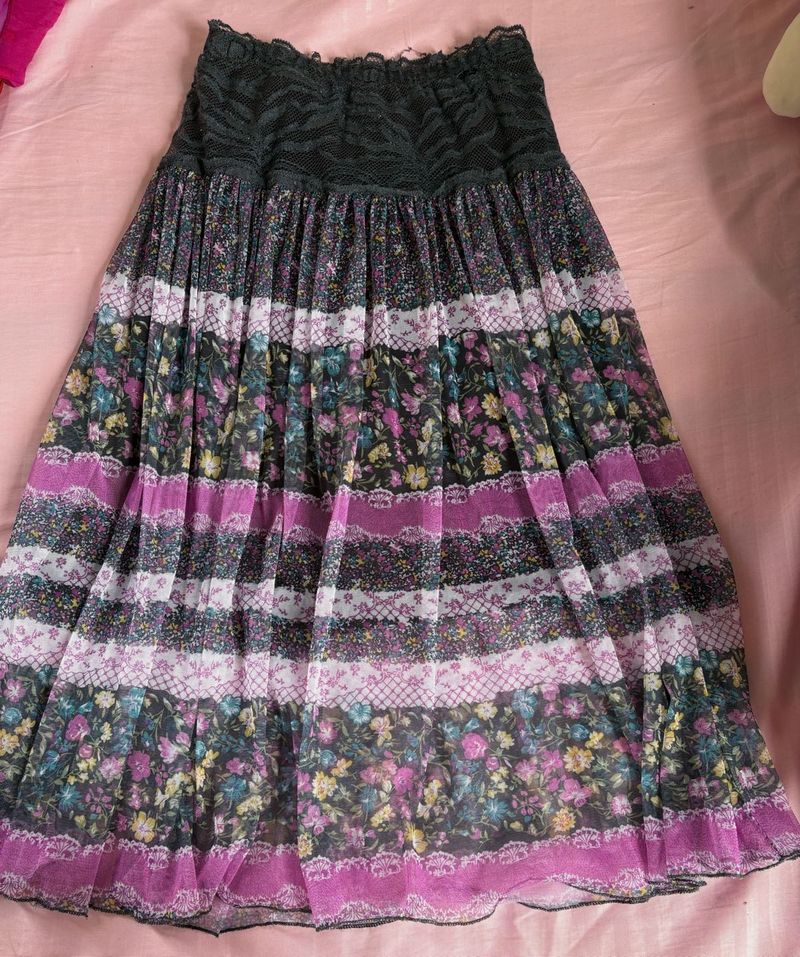 Bohemian Floral Tiered Maxi Skirt
