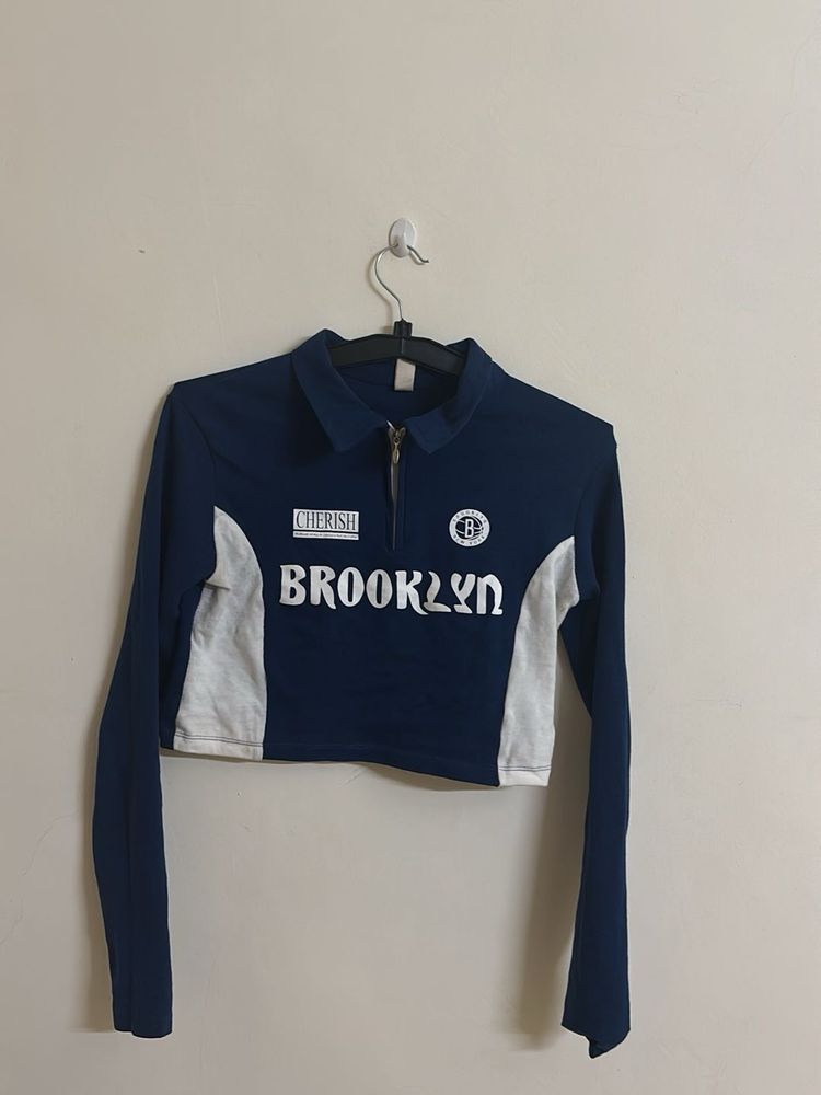 Cropped Long Sleeve "Brooklyn" Top