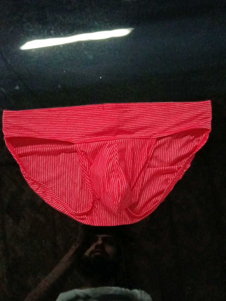 Men's Red Striped Briefs