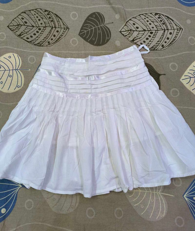 Pleated Pure White Summer Skirt 🕊️
