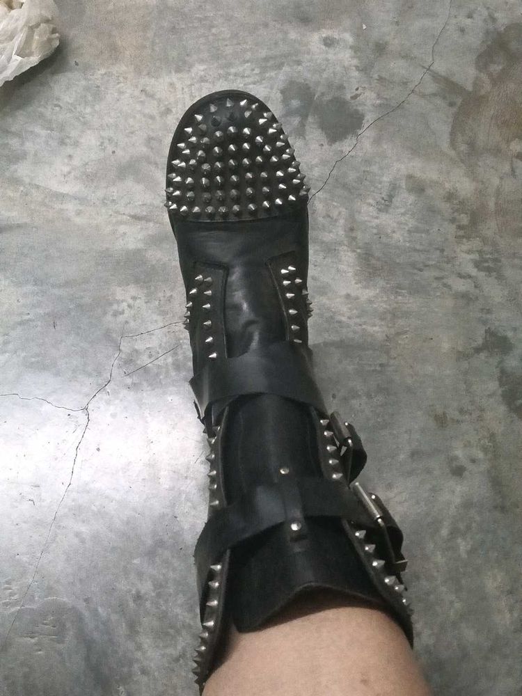 Edgy Studded Black Boot
