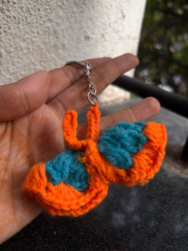 Crocheted Butterfly Keychain 🦋🌹