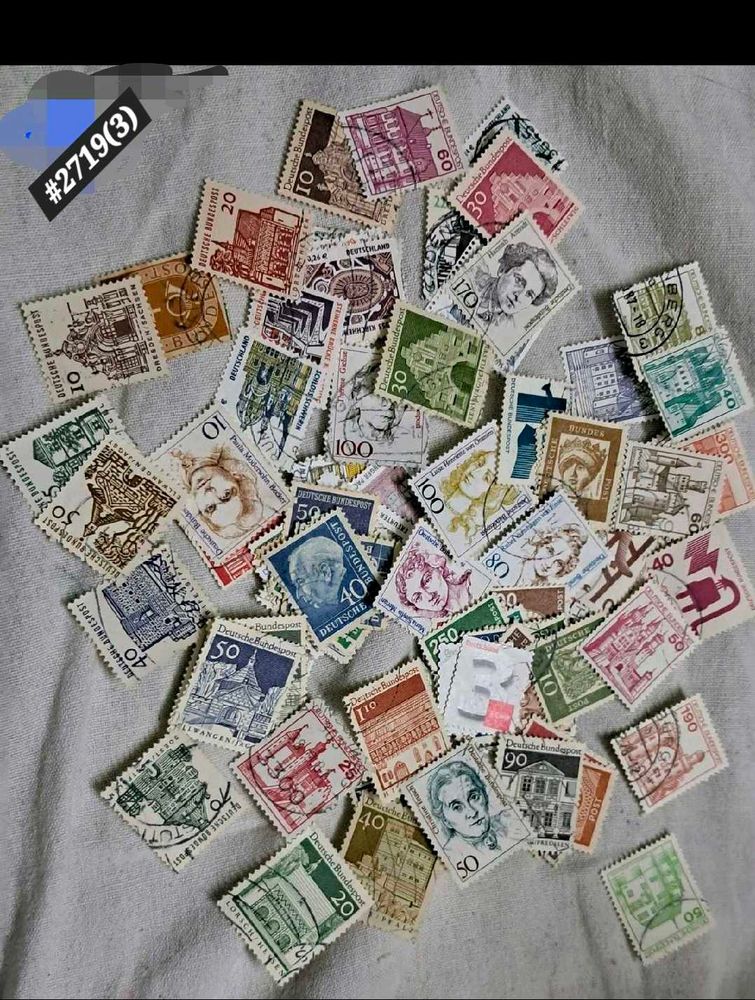 100 Vintage German Postage Stamps