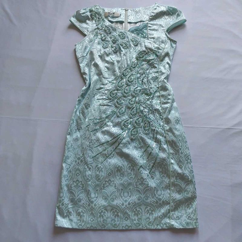 Vintage Elegant Light Blue Peacock Dress✨️🔮