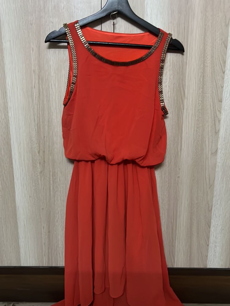Orange Colour Partying Dress