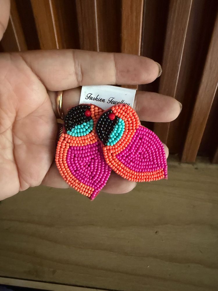 Beaded Hoop Earrings