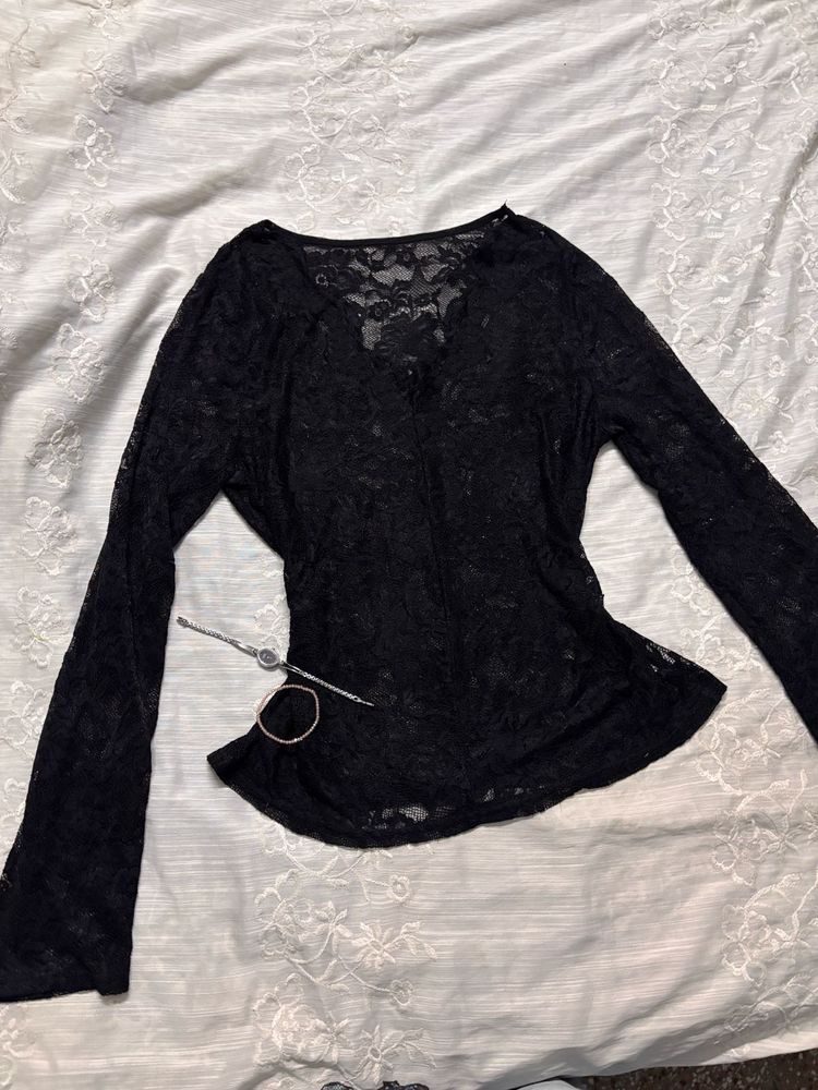Elegant Black Lace Top