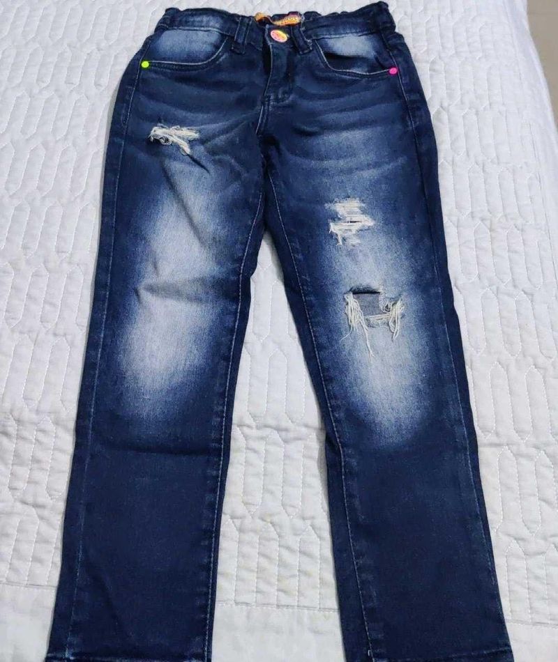 Stylish Ripped Blue Jeans
