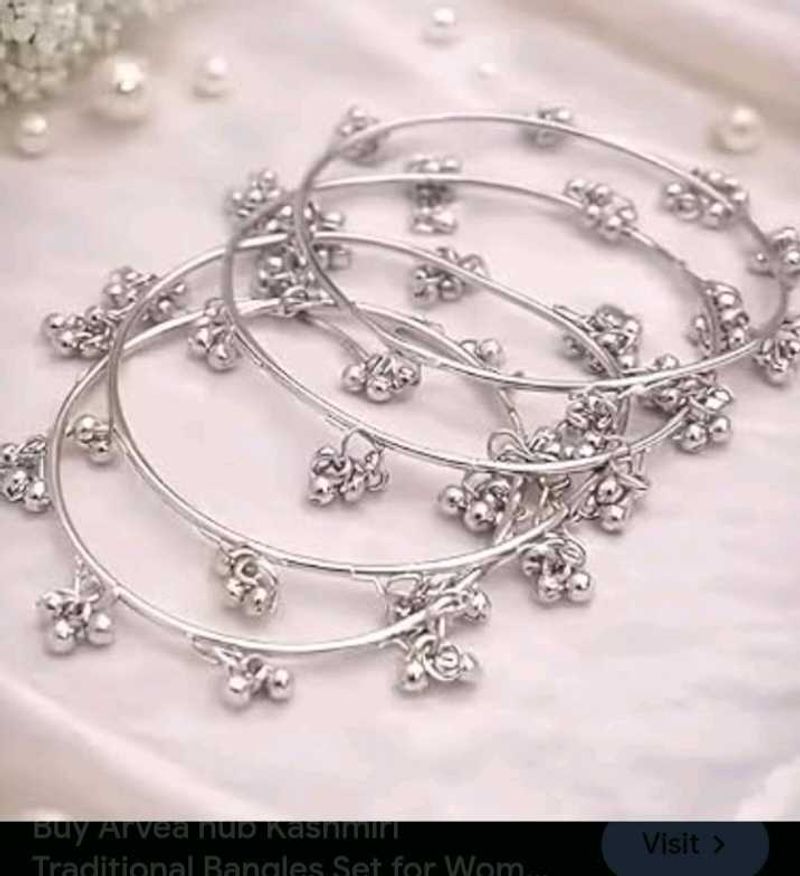 Traditional Silver Bangles Set