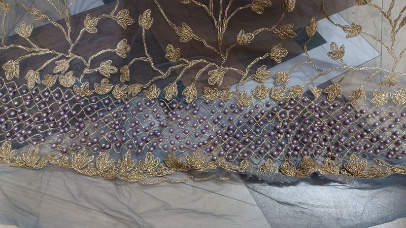 Embroidery Grey Net