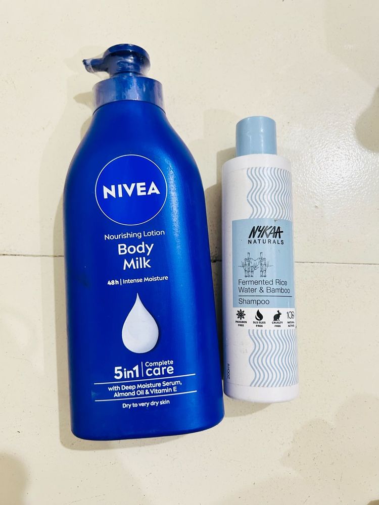 (buy 🔥 one get 1️⃣ free)Nivea Body Milk &amp; Nykaa S