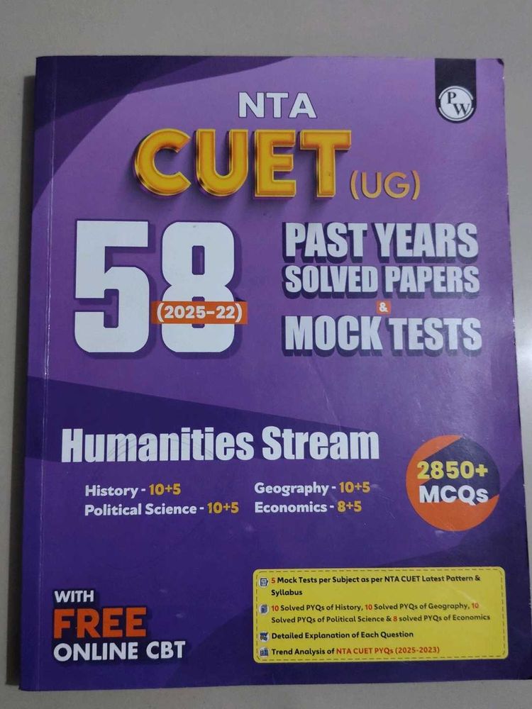 PRICE DROP!! NTA CUET UG 58 Past Years Solved