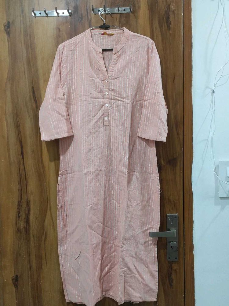 Elegant Pink Striped Kurta