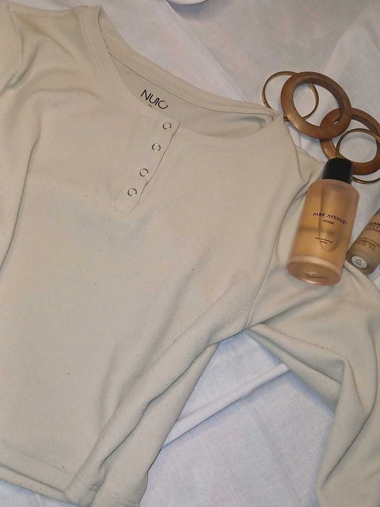 Cream Henely Long Sleeve Top