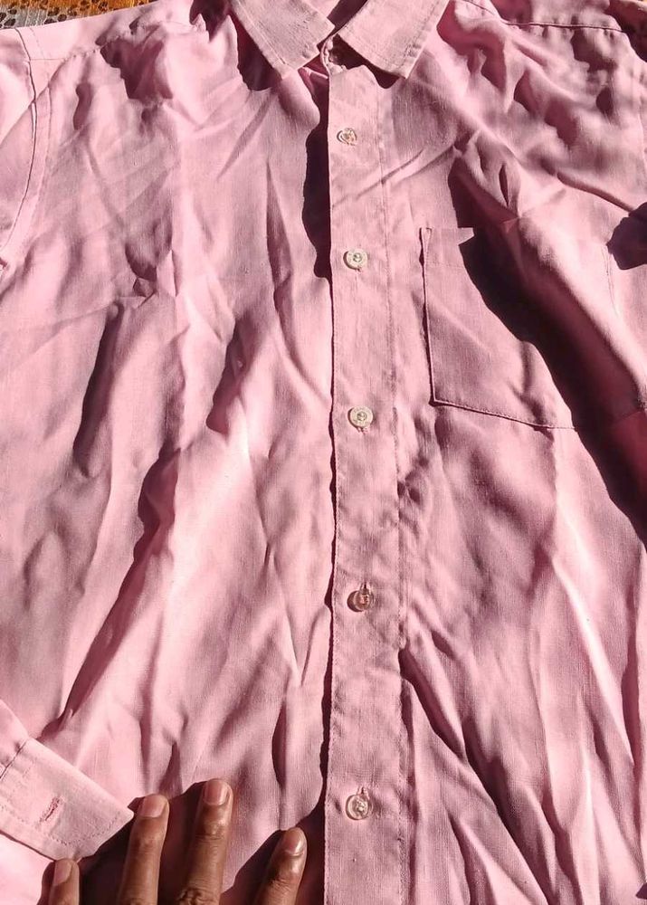 Men's Pink Long Sleeve Shirt