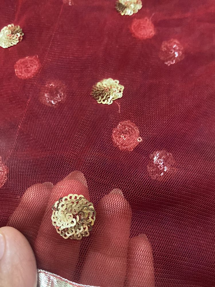 Kids Shaded Net Dupatta with Sequin Work