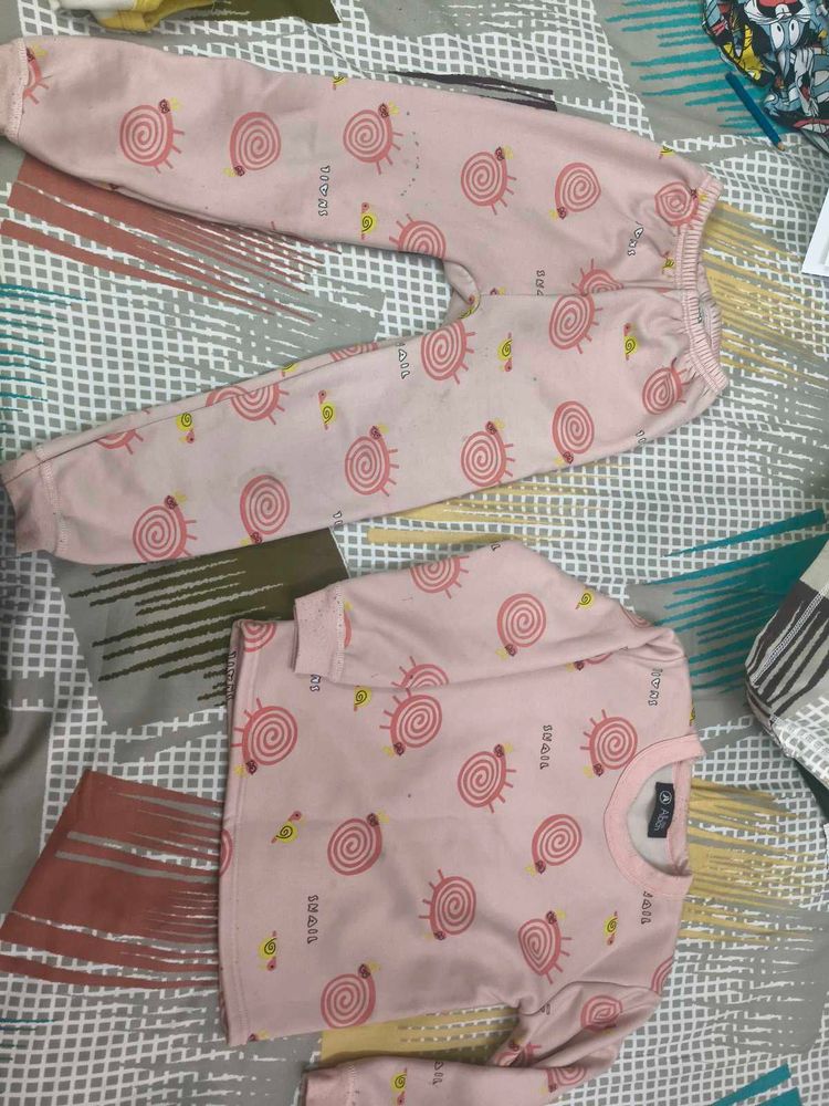 Cute Pink Snail Print Set for 5-7 years