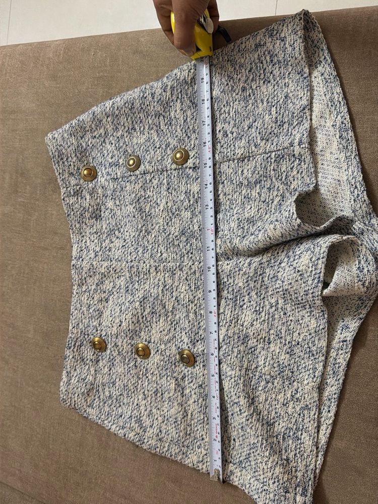 Zara Chic Tweed Textured Shorts