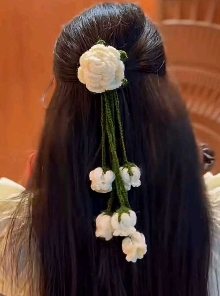 Handmade Crochet Flower Hair Clip