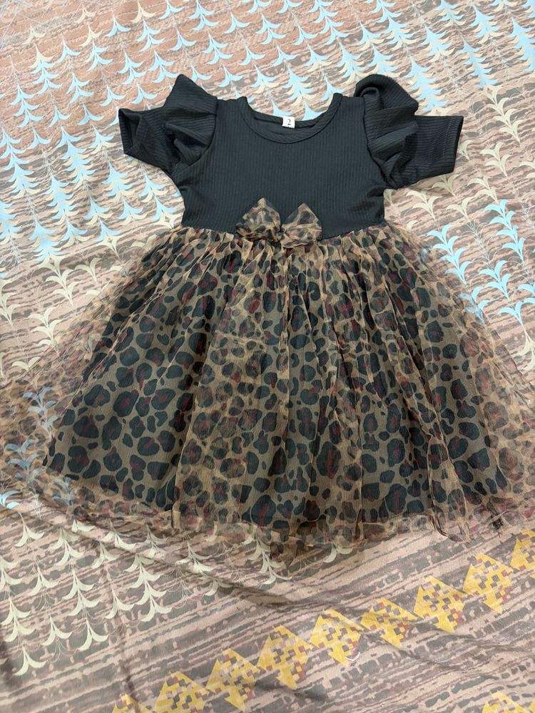 Cute Leopard Print Tulle Dress