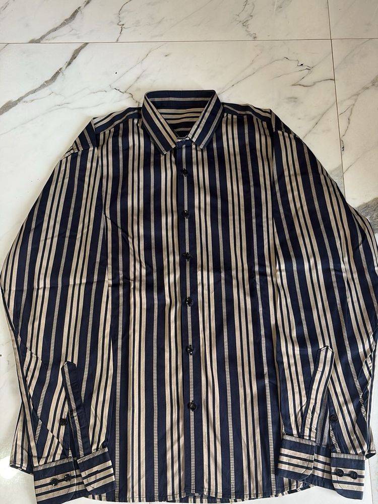 Striped Button-Up Shirt