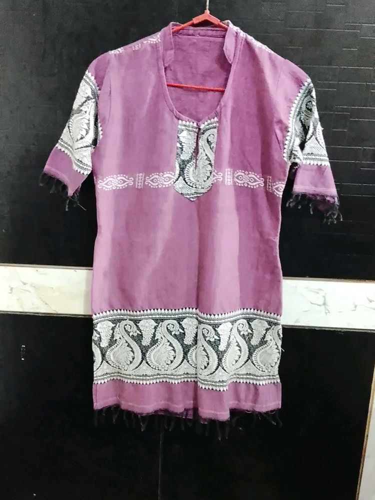 Embroidered Purple Kurta