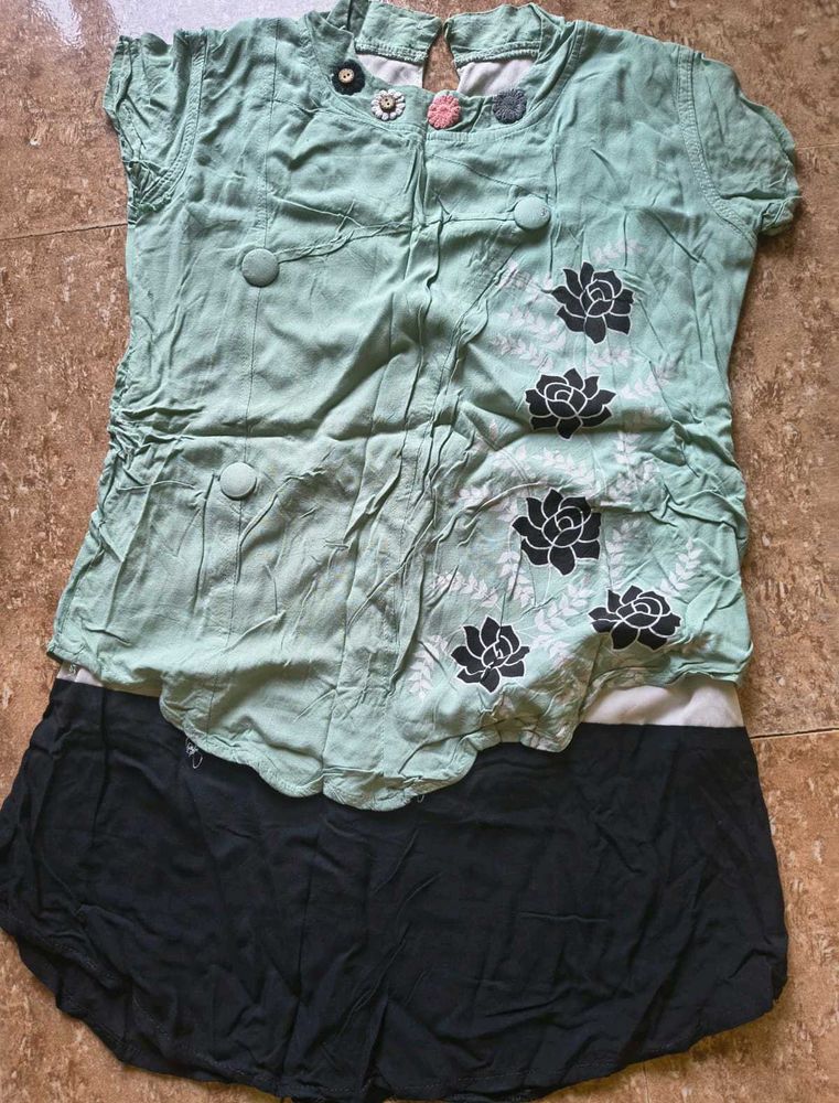 Light Green Floral Kurta Set