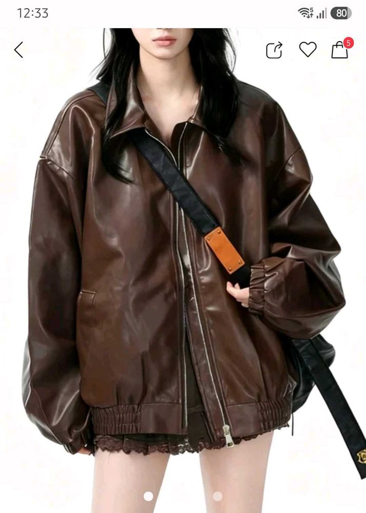 Brown lether jacket ✨️