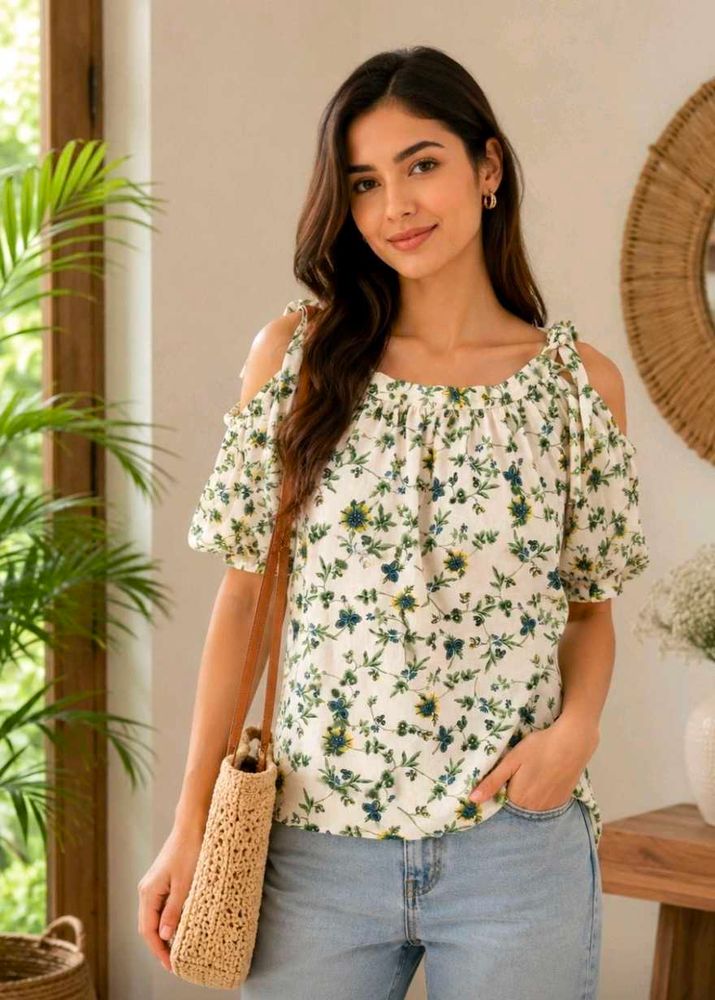 Floral Cold Shoulder Top
