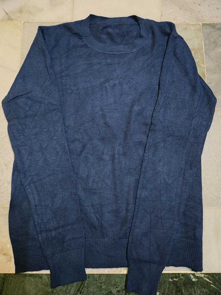Women's Blue Crew Neck Sweatshirt