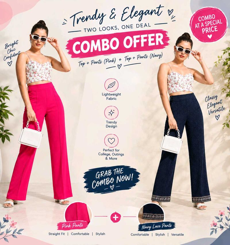 Stylish Flared Pants Combo Offer