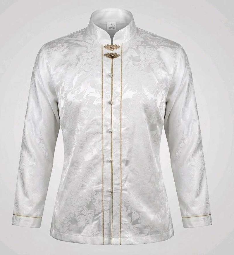 Elegant White Brocade Kurta Shirt