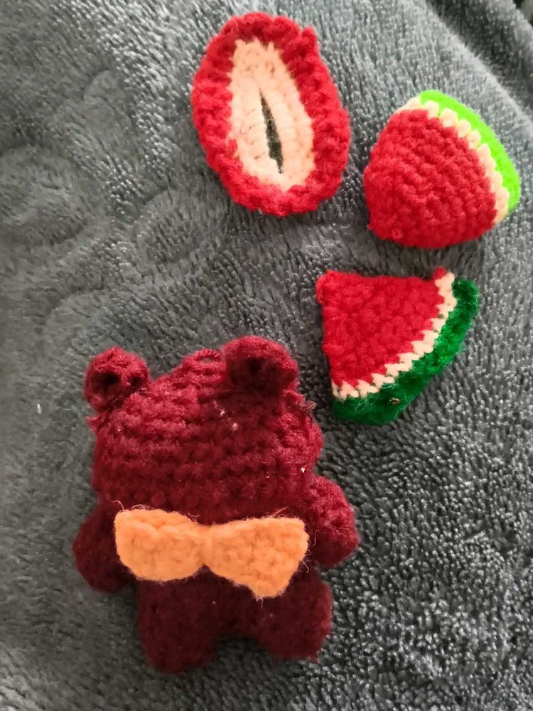 Crochet Bear &amp; Fruit Set