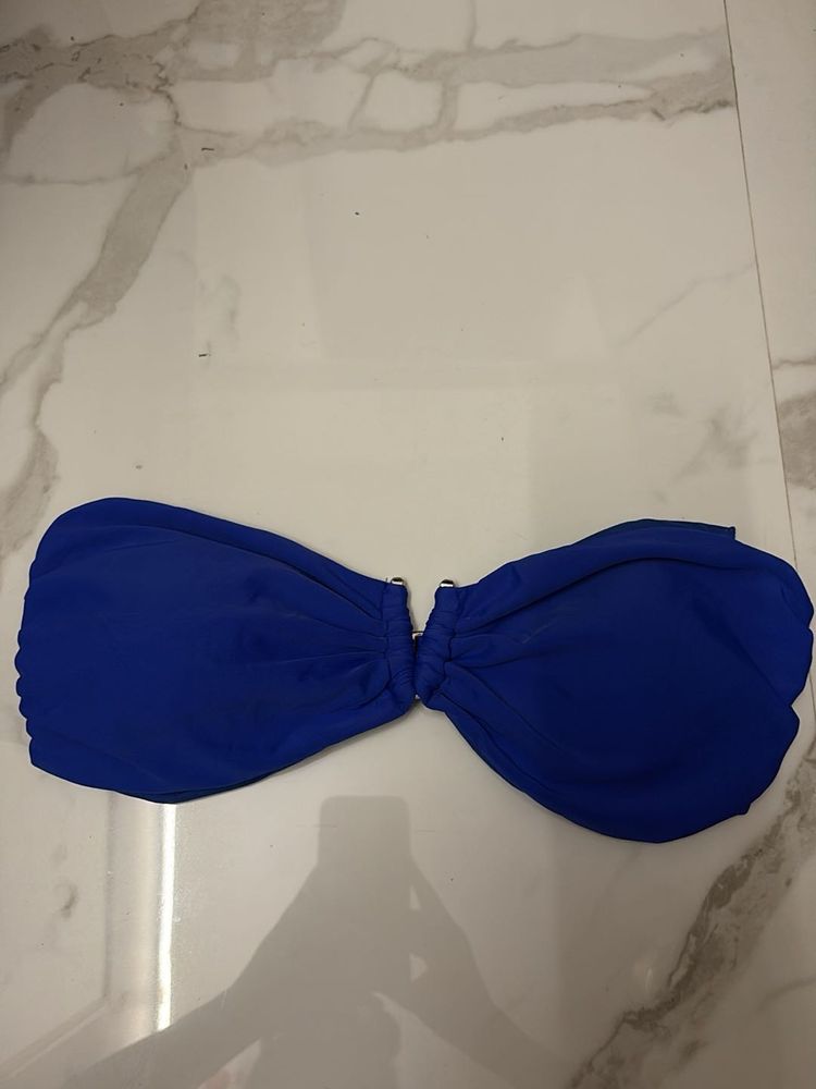 Vibrant Blue Strapless Bikini Top