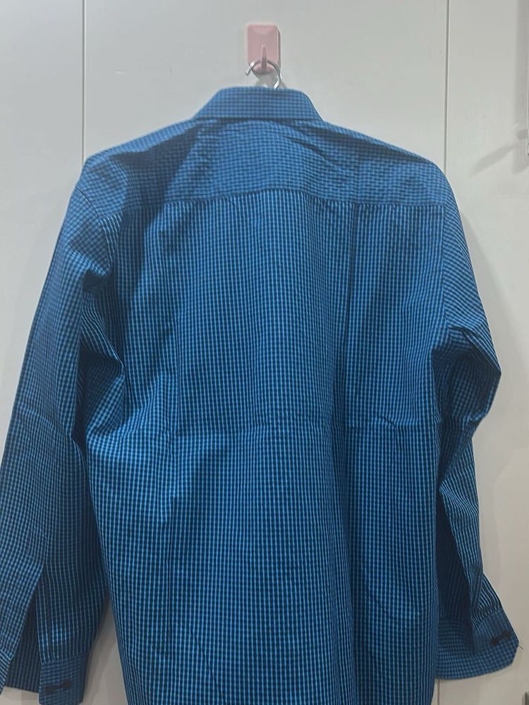 Blue Checkered Long Sleeve Shirt