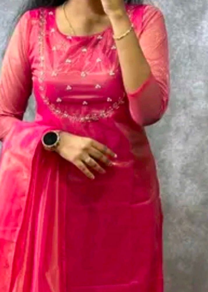 Elegant Pink Kurta Set with Dupatta