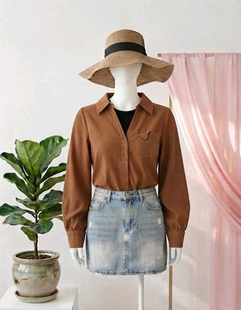 Brown Long Sleeve Shirt